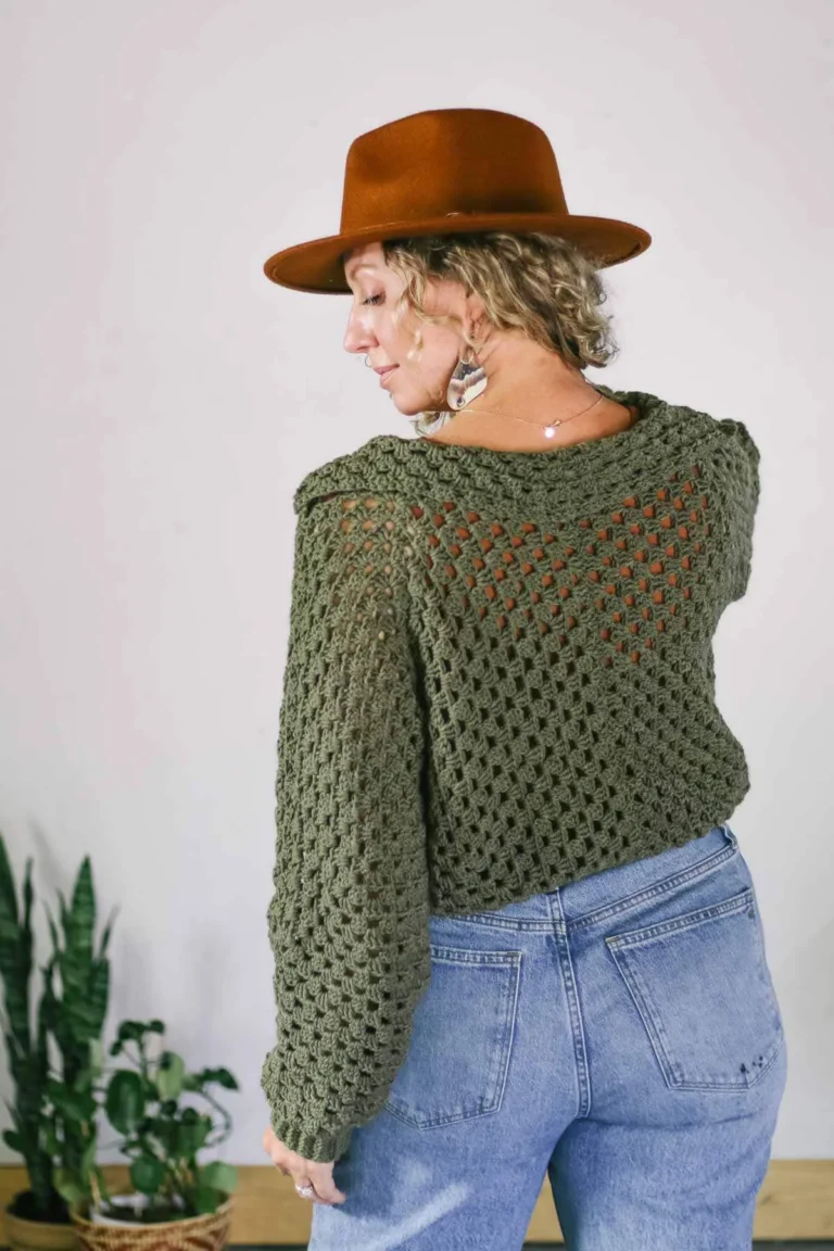 Best Easy Cropped Hexagon Sweater Free Crochet Pattern