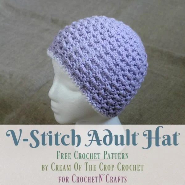 V-Stitch Hat ~ FREE Crochet Pattern by Cream Of The Crop Crochet