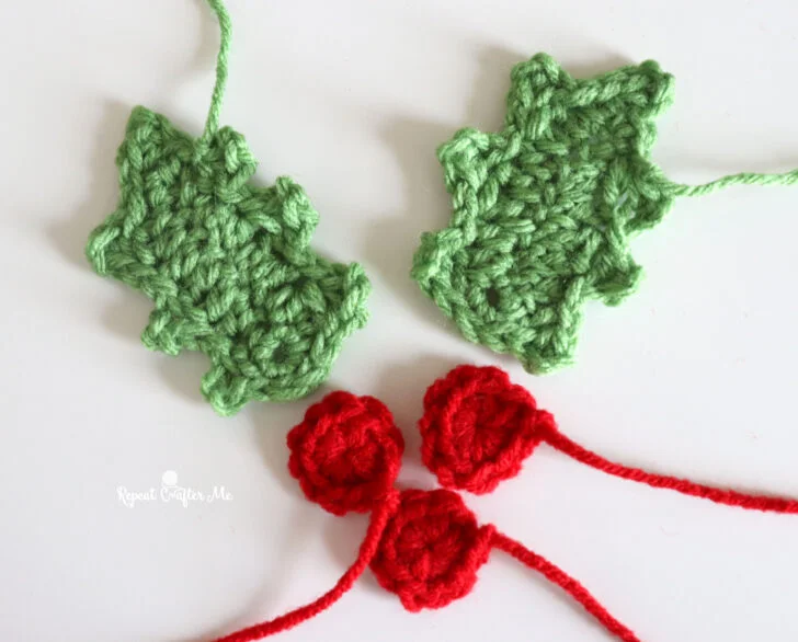 Crochet Holly Berry Appliqué