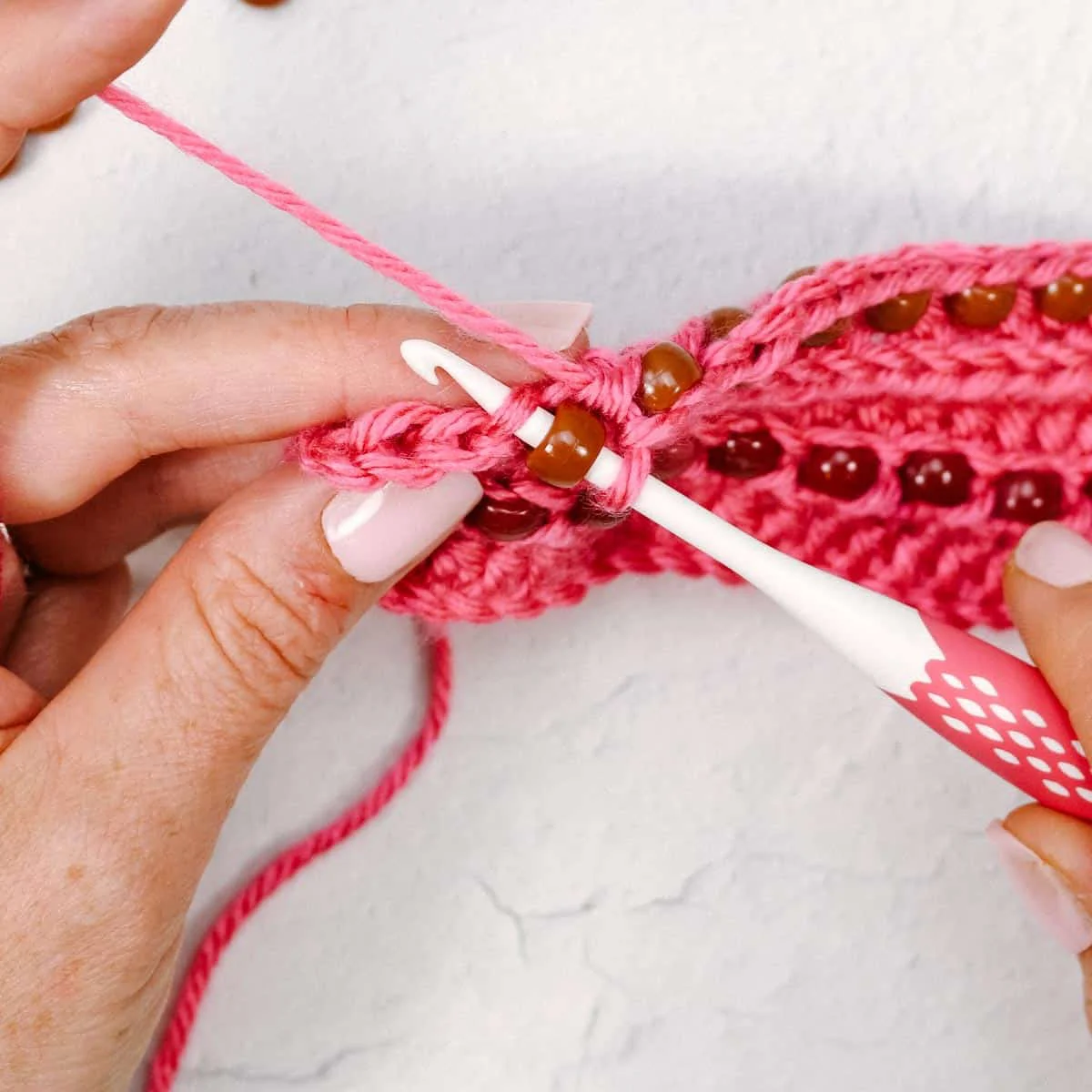 How to insert hook in the next stitch. 