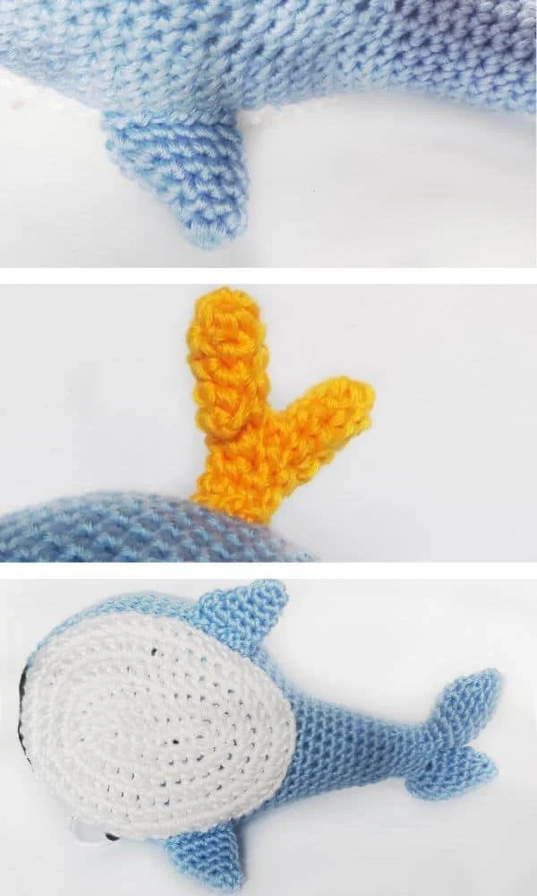 crochet whale assembly