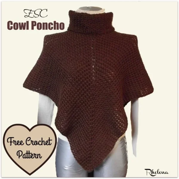 ESC Cowl Poncho ~ FREE Crochet Pattern