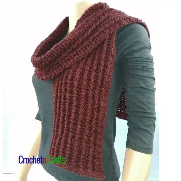 Crochet Ribbed Scarf