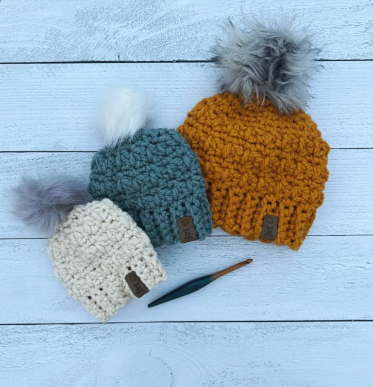 Textured Super Bulky Beanie (Free Crochet Pattern in 7 Sizes!)